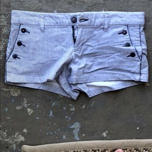 American Eagle blue striped shorts